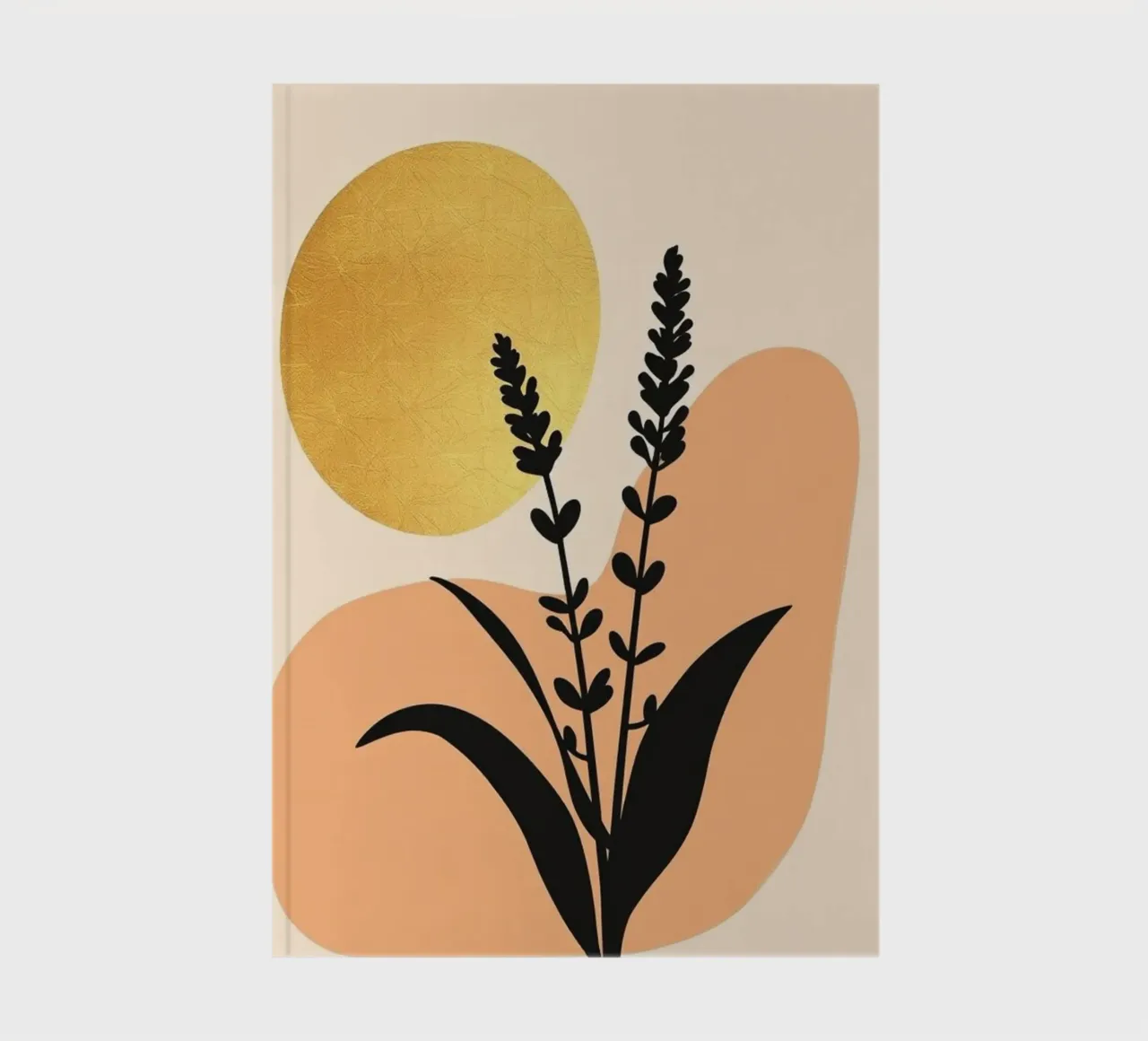 Sole botanico minimalista in oro diario da Artistic-shop