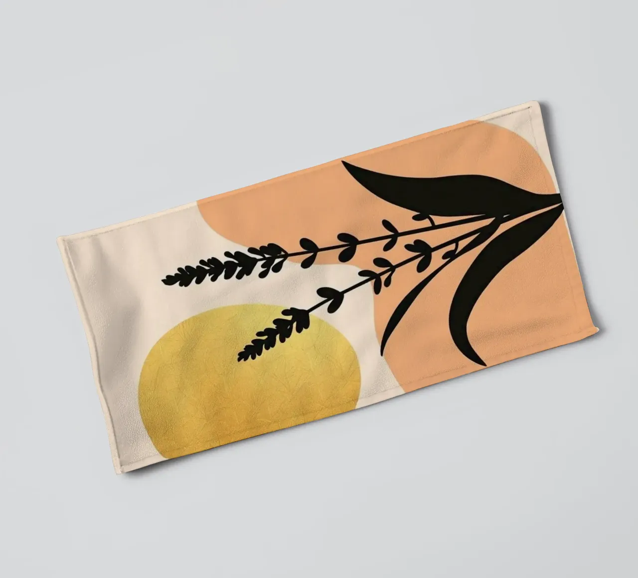 Sole botanico minimalista in oro asciugamano da bagno da Artistic-shop