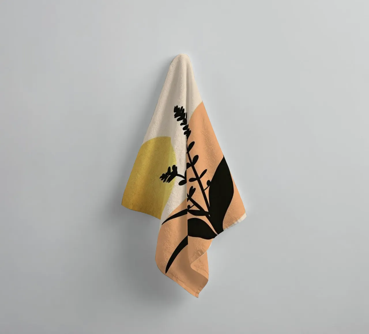 Sole botanico minimalista in oro asciugamano da bagno da Artistic-shop