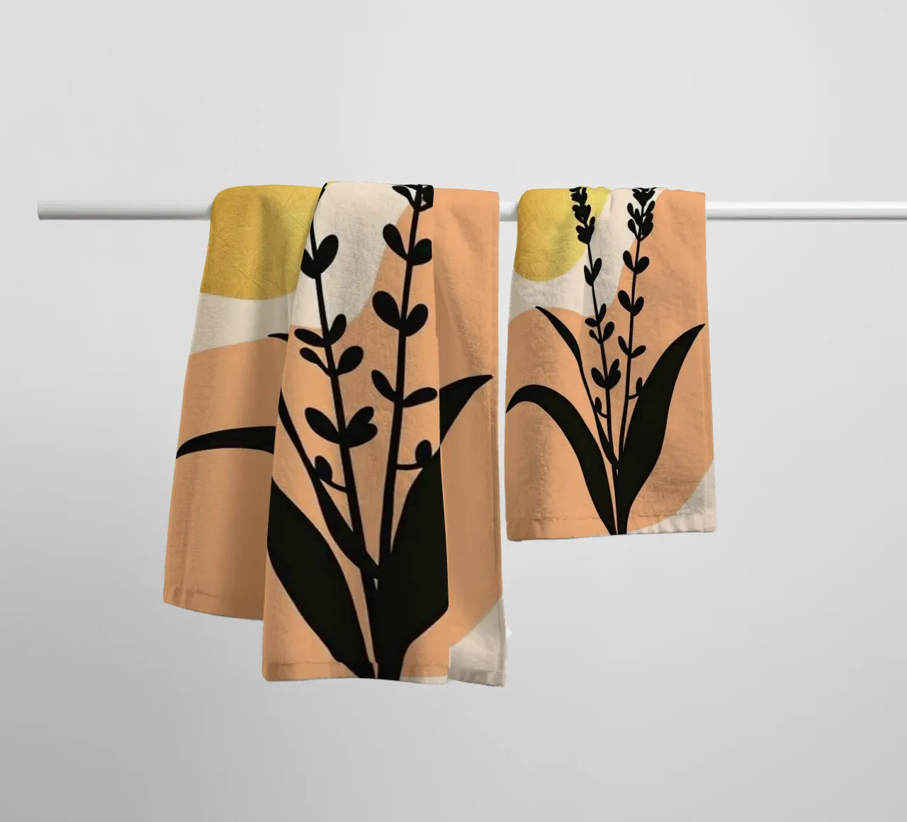Sole botanico minimalista in oro asciugamano da bagno da Artistic-shop