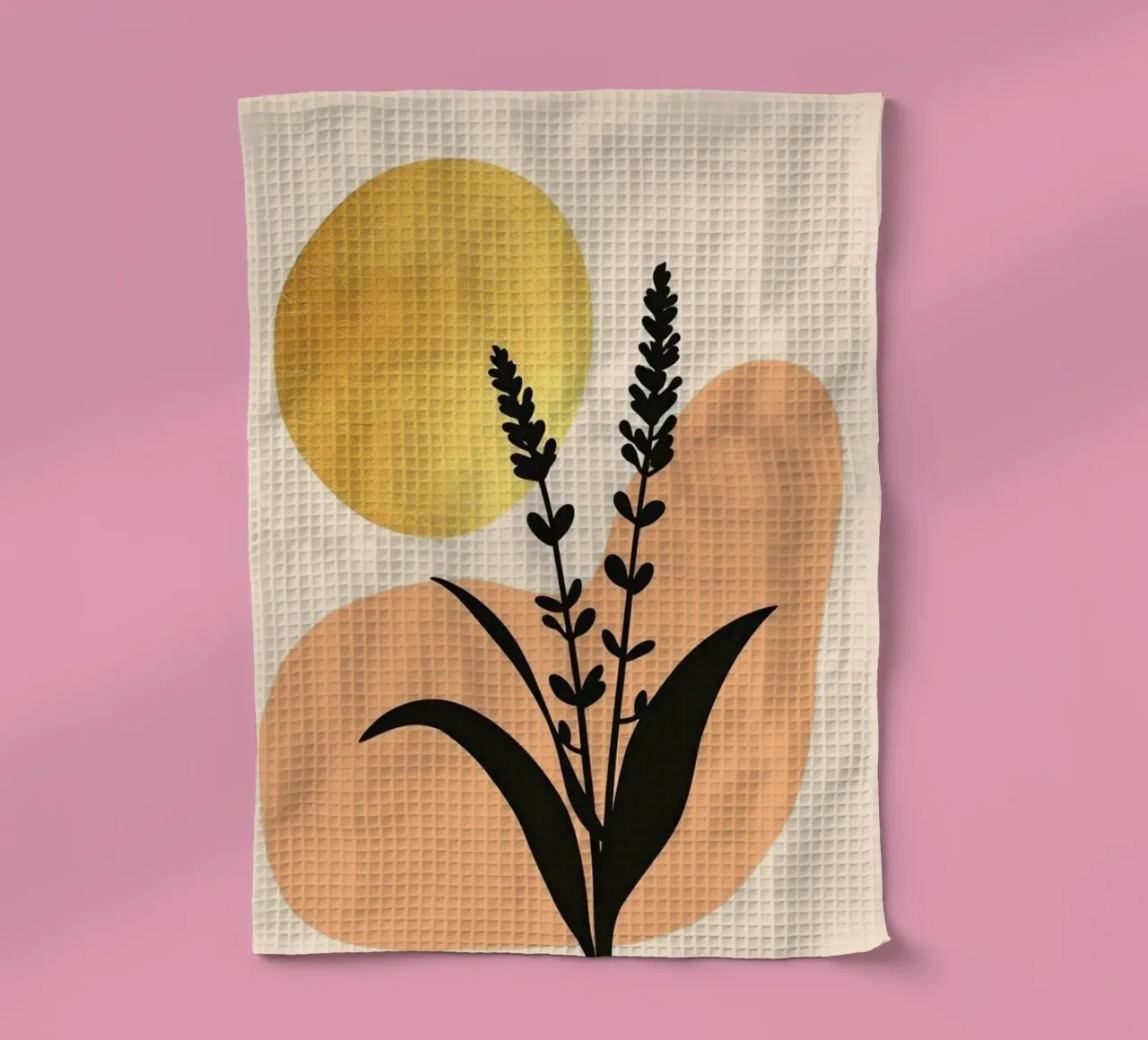 Sole botanico minimalista in oro canovaccio da cucina da Artistic-shop