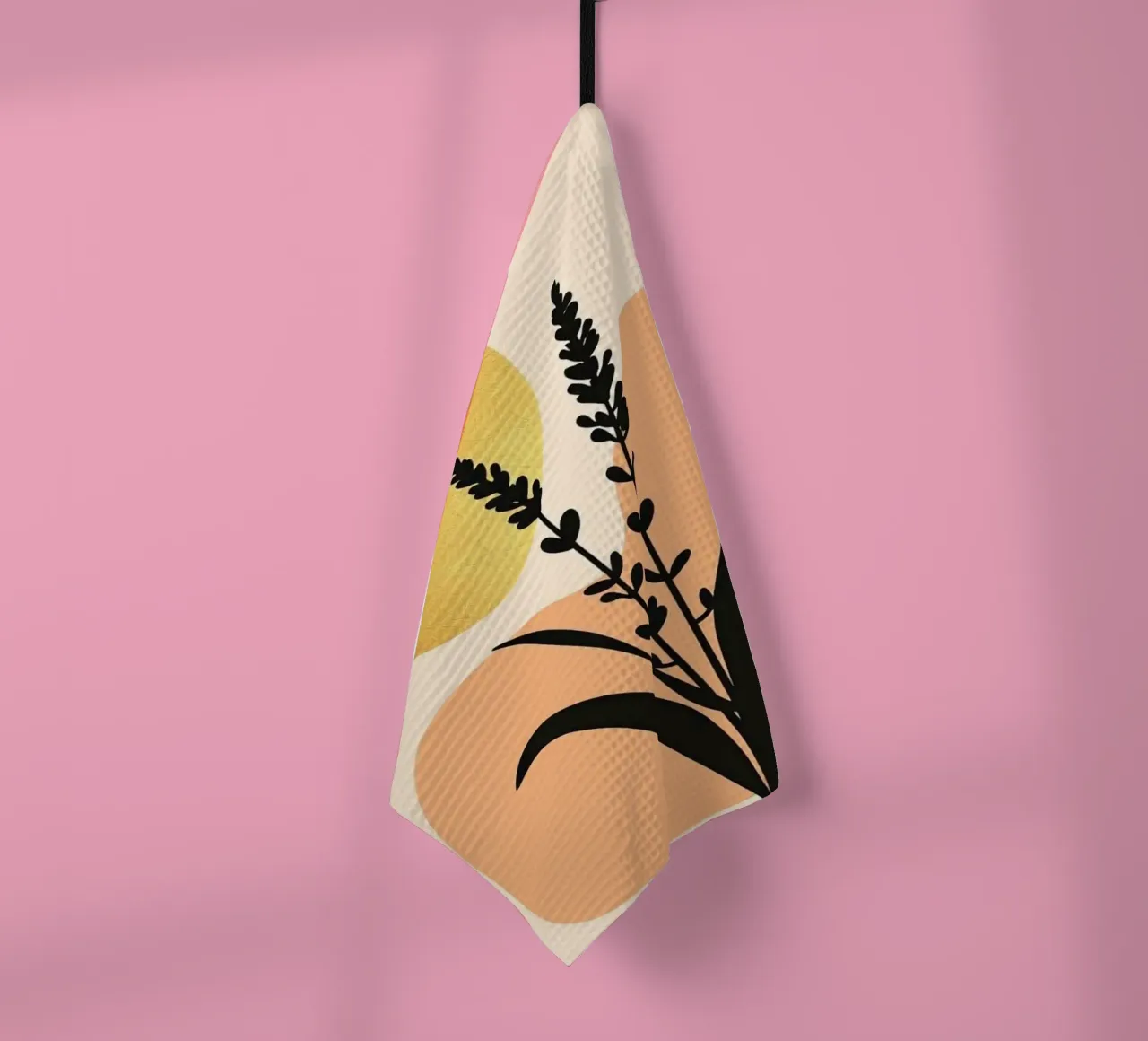 Sole botanico minimalista in oro canovaccio da cucina da Artistic-shop