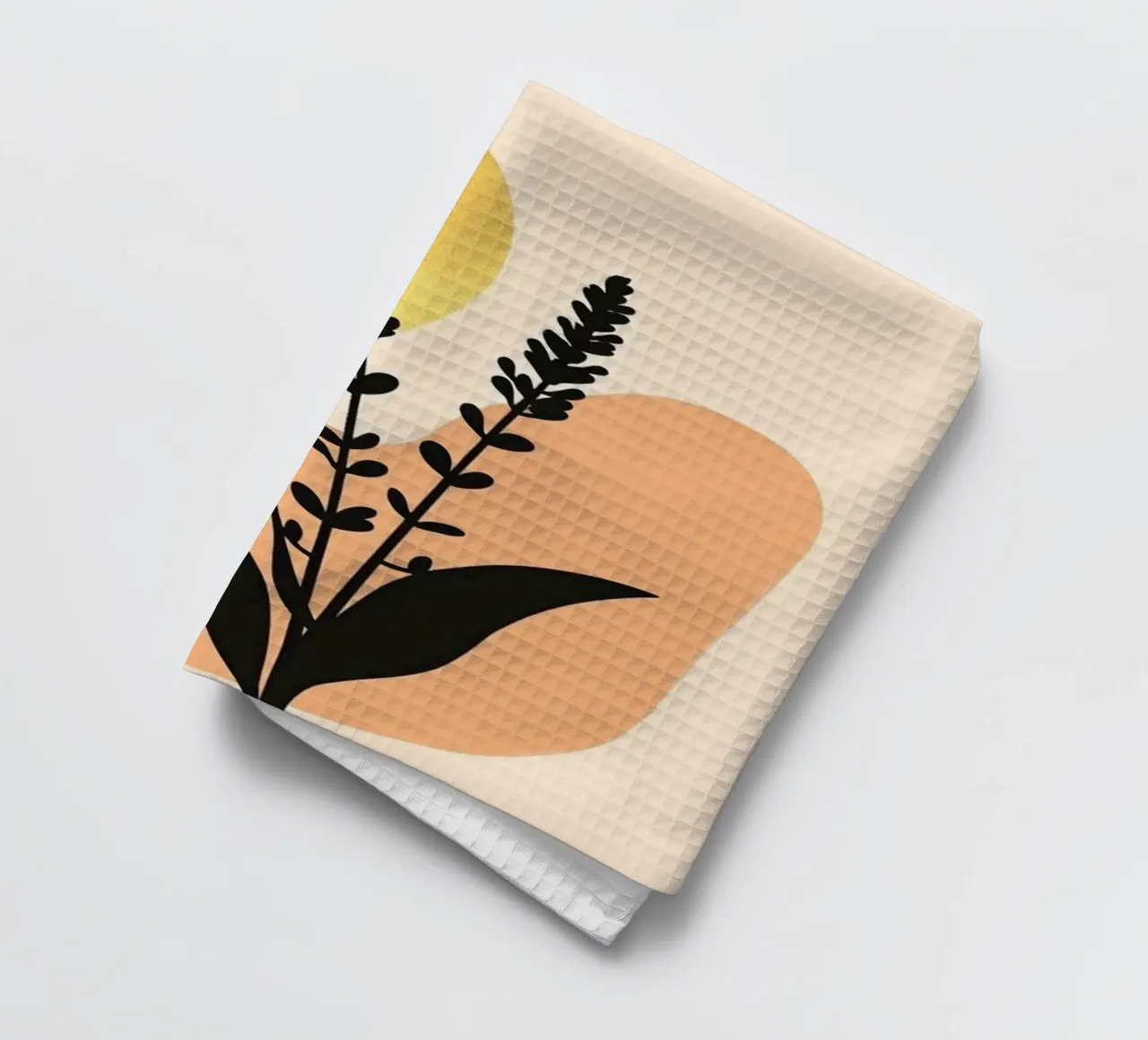 Sole botanico minimalista in oro canovaccio da cucina da Artistic-shop