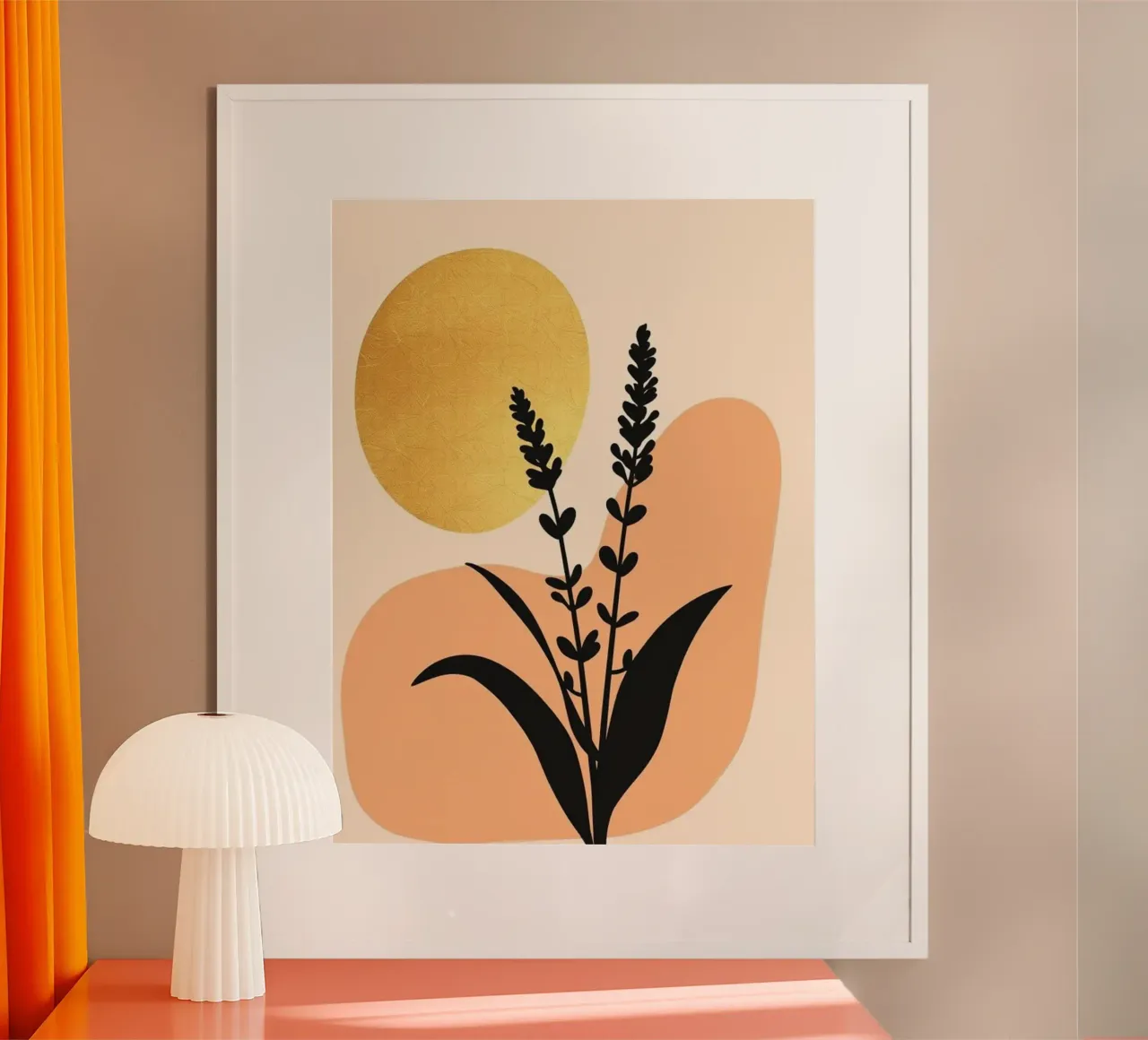 Sole botanico minimalista in oro carta hahnemühle da Artistic-shop
