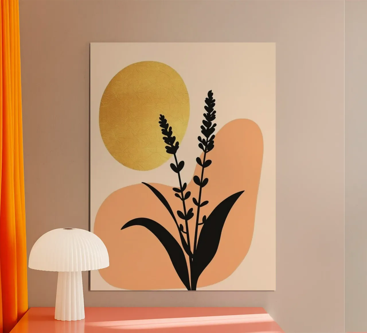 Sole botanico minimalista in oro carta hahnemühle da Artistic-shop