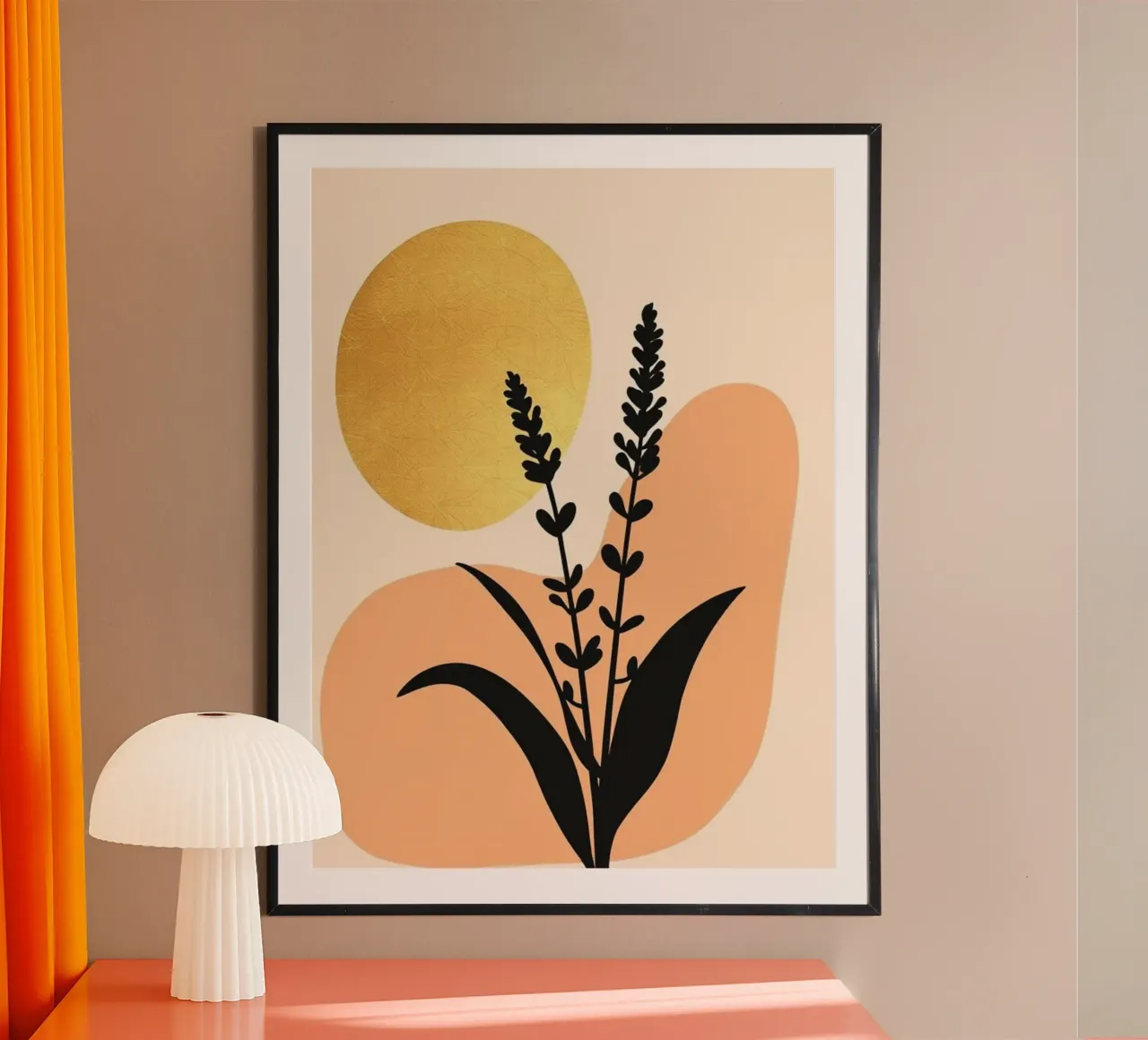 Sole botanico minimalista in oro carta hahnemühle da Artistic-shop