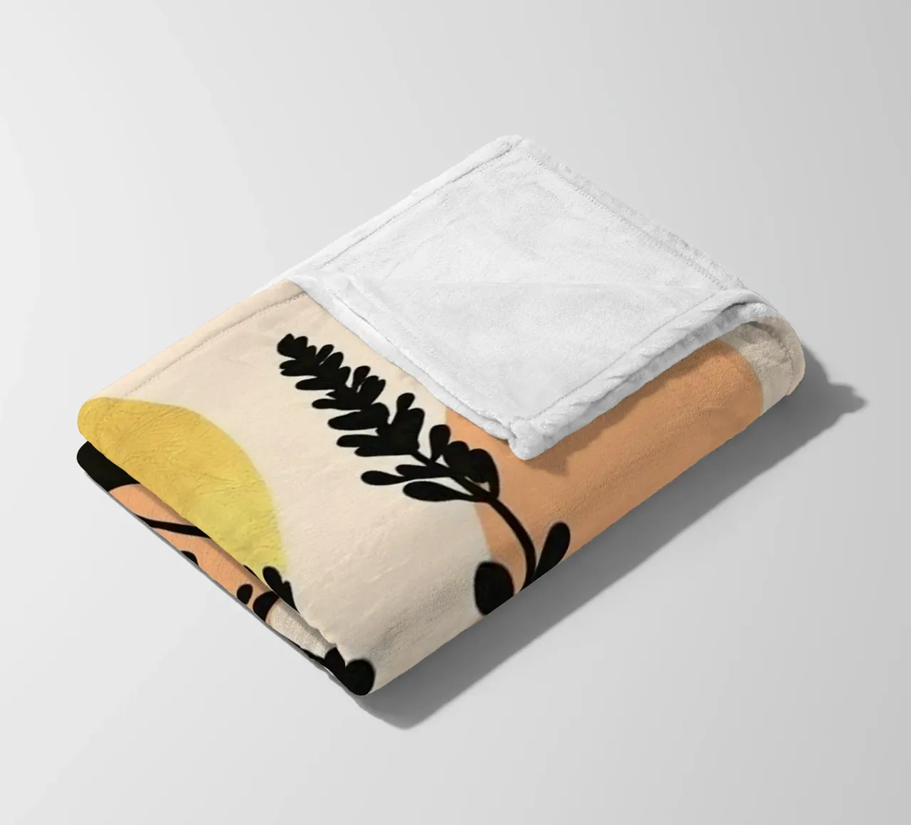 Sole botanico minimalista in oro coperta in pile da Artistic-shop