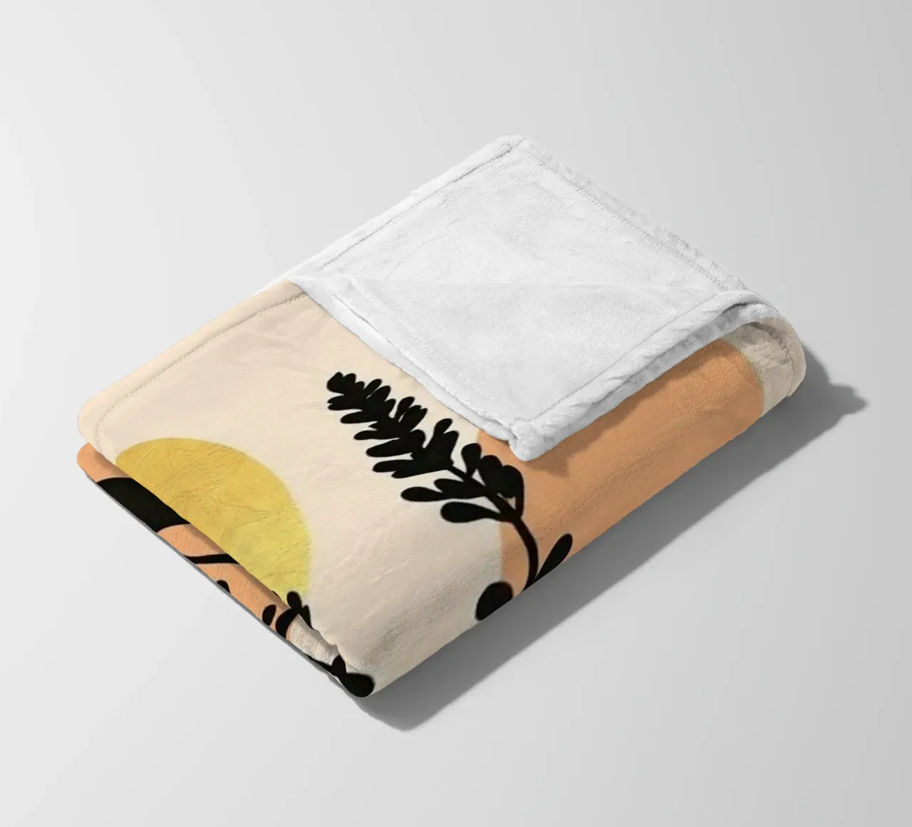 Sole botanico minimalista in oro coperta in pile da Artistic-shop
