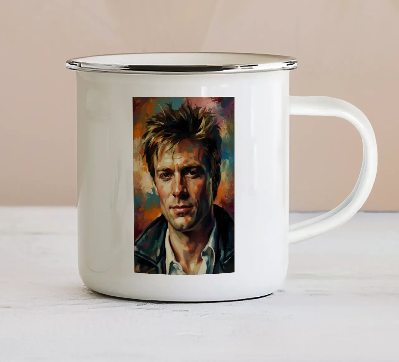 Arte astratta di Bryan Adams tazza in smalto da Lembayung art