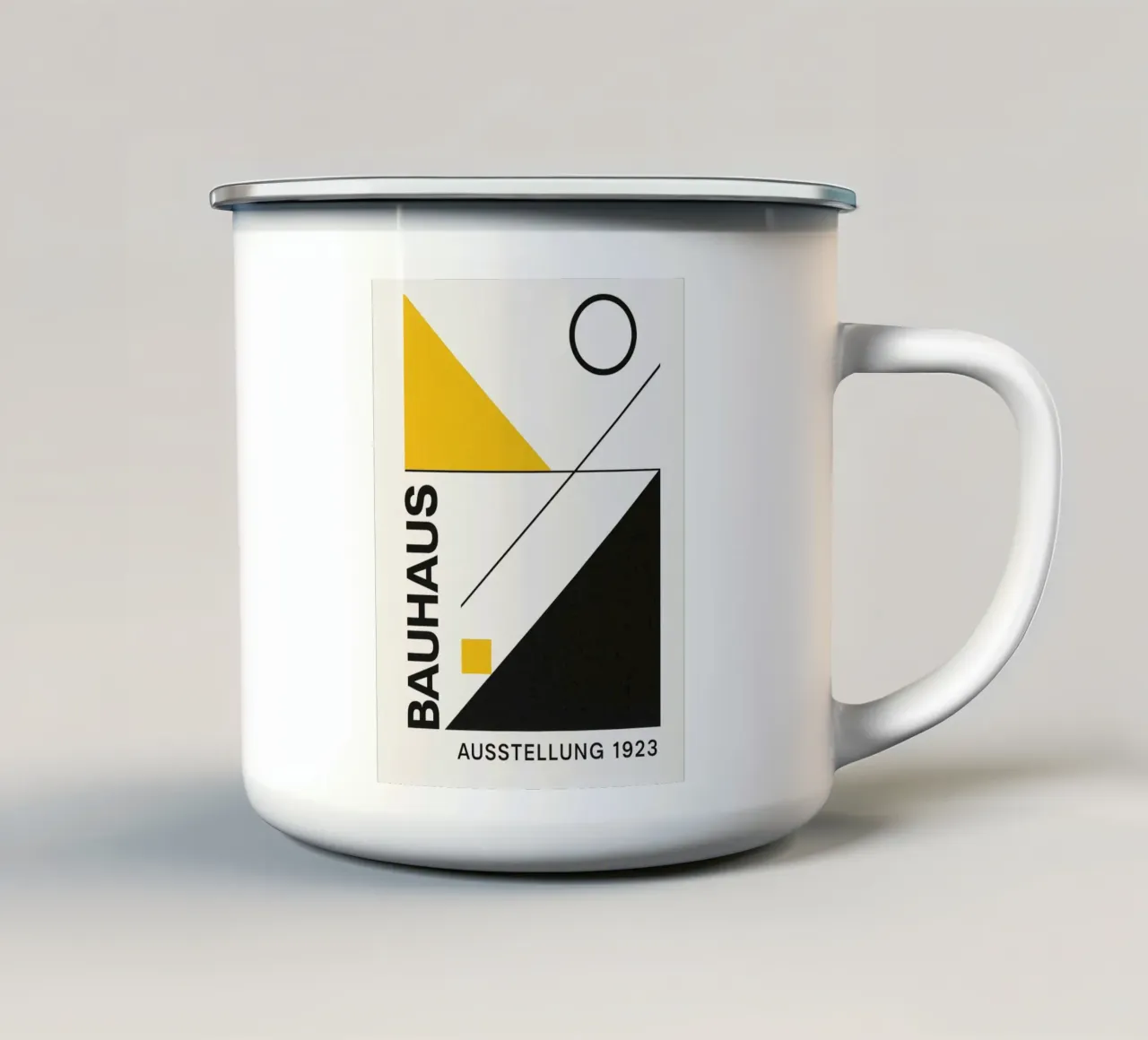 Bauhaus Geometrische Kunst - Modern Abstract Ontwerp emaille mok van Casa Calm