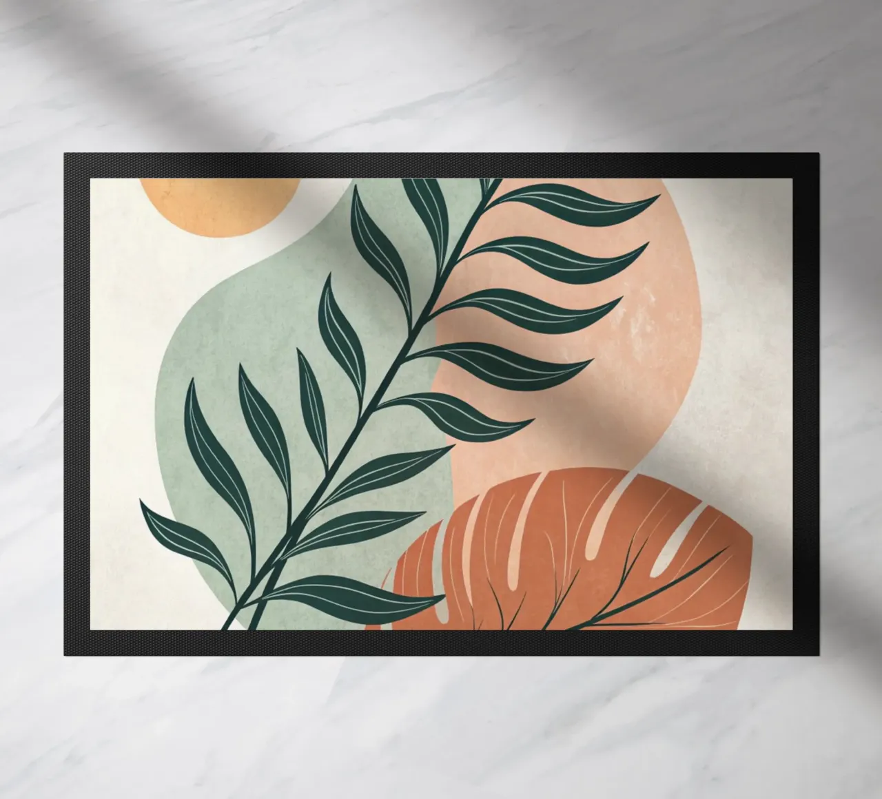 Boho Abstract Tropical Leaf Art Print felpudo de Artistic-shop