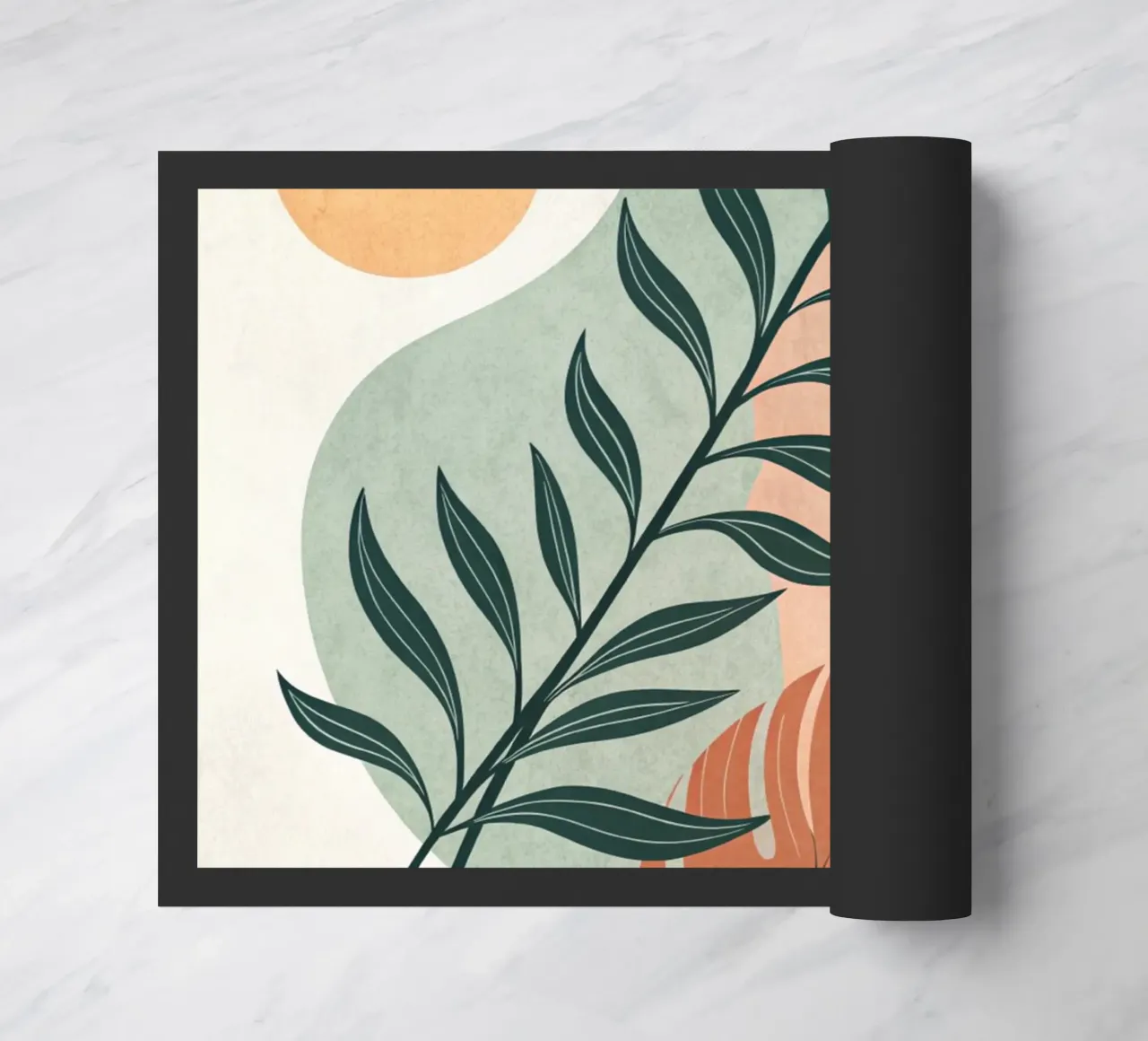 Boho Abstract Tropical Leaf Art Print felpudo de Artistic-shop