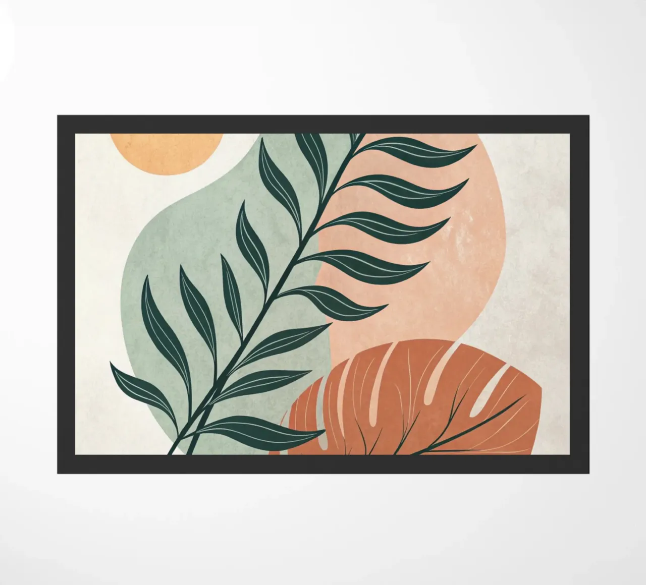 Boho Abstract Tropical Leaf Art Print felpudo de Artistic-shop