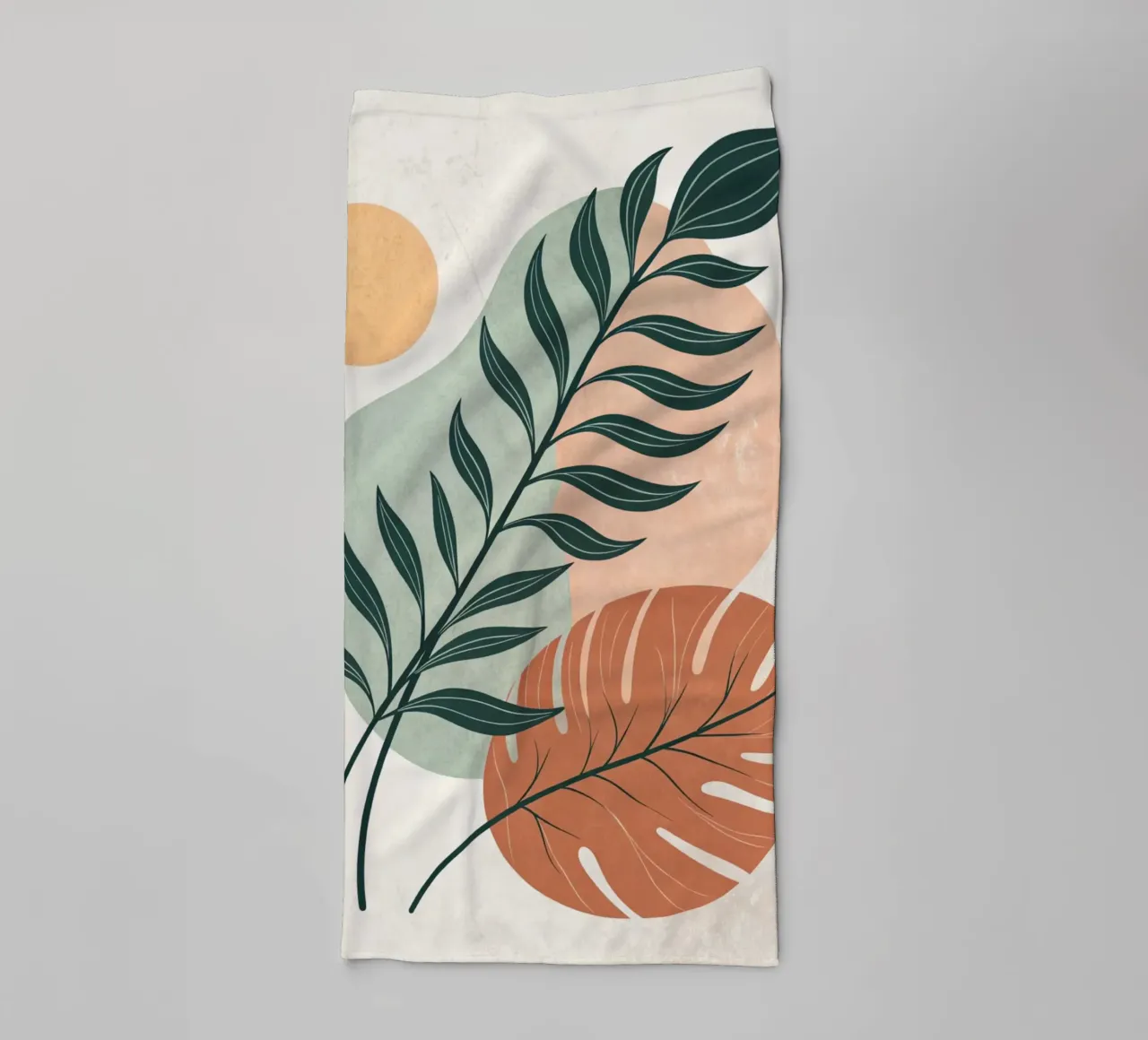 Boho Abstract Tropisch Blad Kunstdruk badhanddoek van Artistic-shop