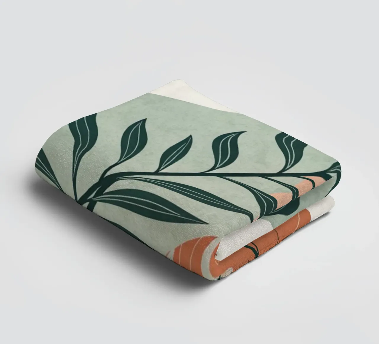 Boho Abstract Tropisch Blad Kunstdruk badhanddoek van Artistic-shop