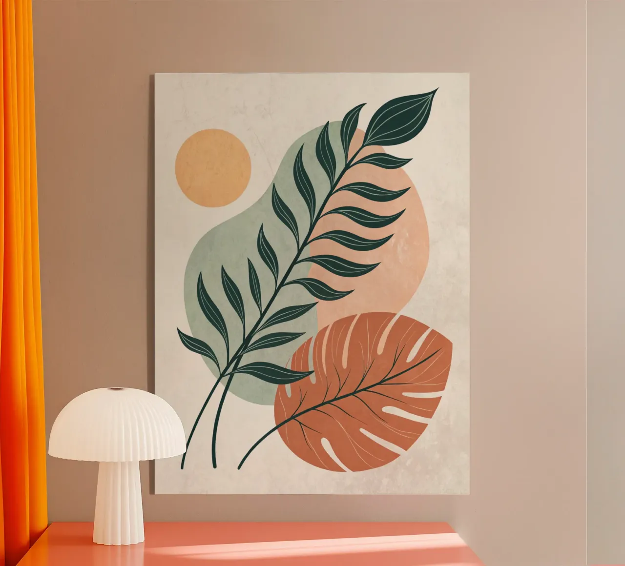 Boho Abstract Tropical Leaf Art Print metacrilato de Artistic-shop