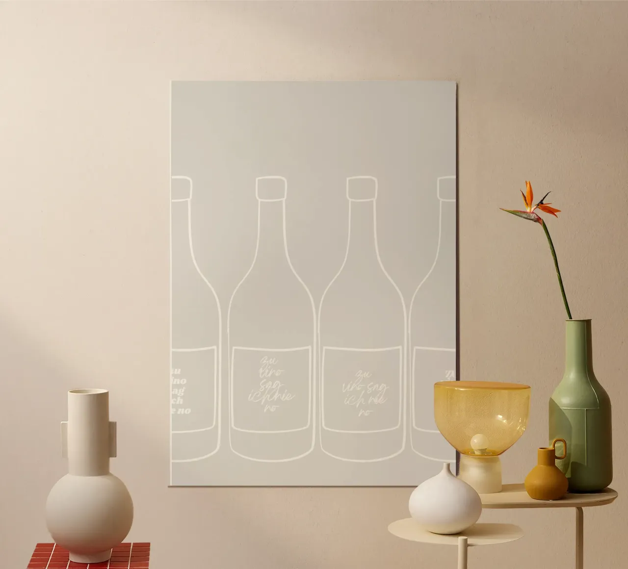 Poster sul vino e l'umore carta hahnemühle da PurePeachStudio