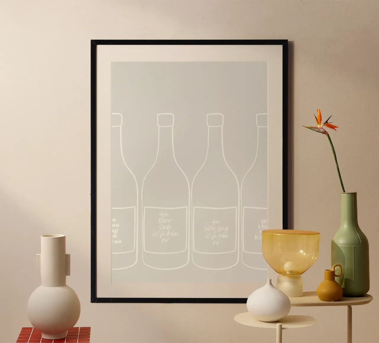 Poster sul vino e l'umore carta hahnemühle da PurePeachStudio