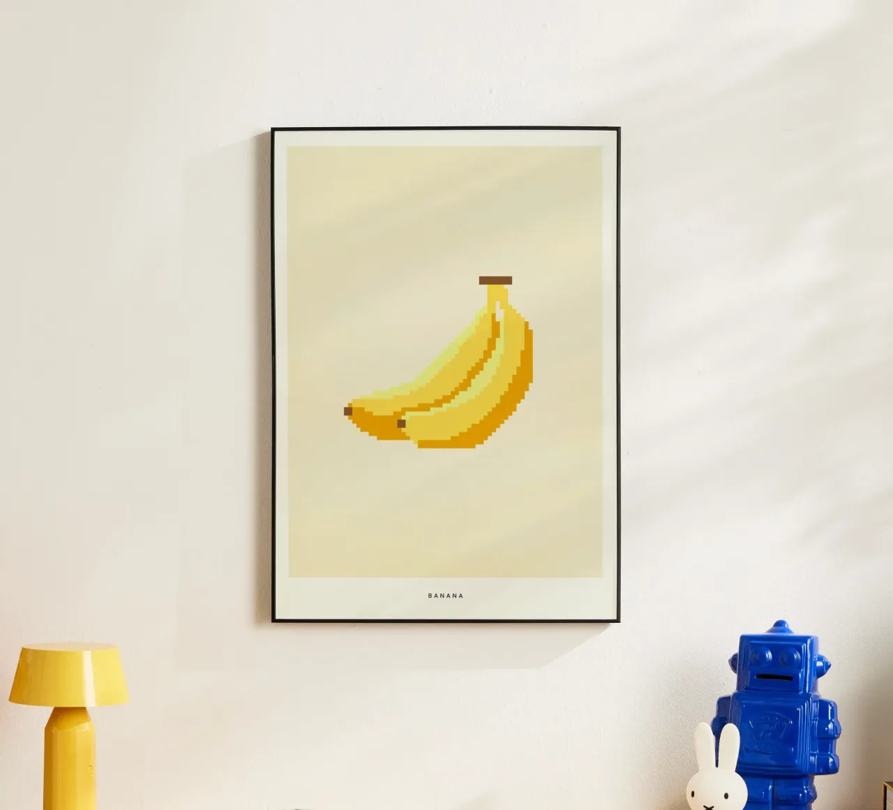 Pixel Banana alluminio dibond da PurePeachStudio