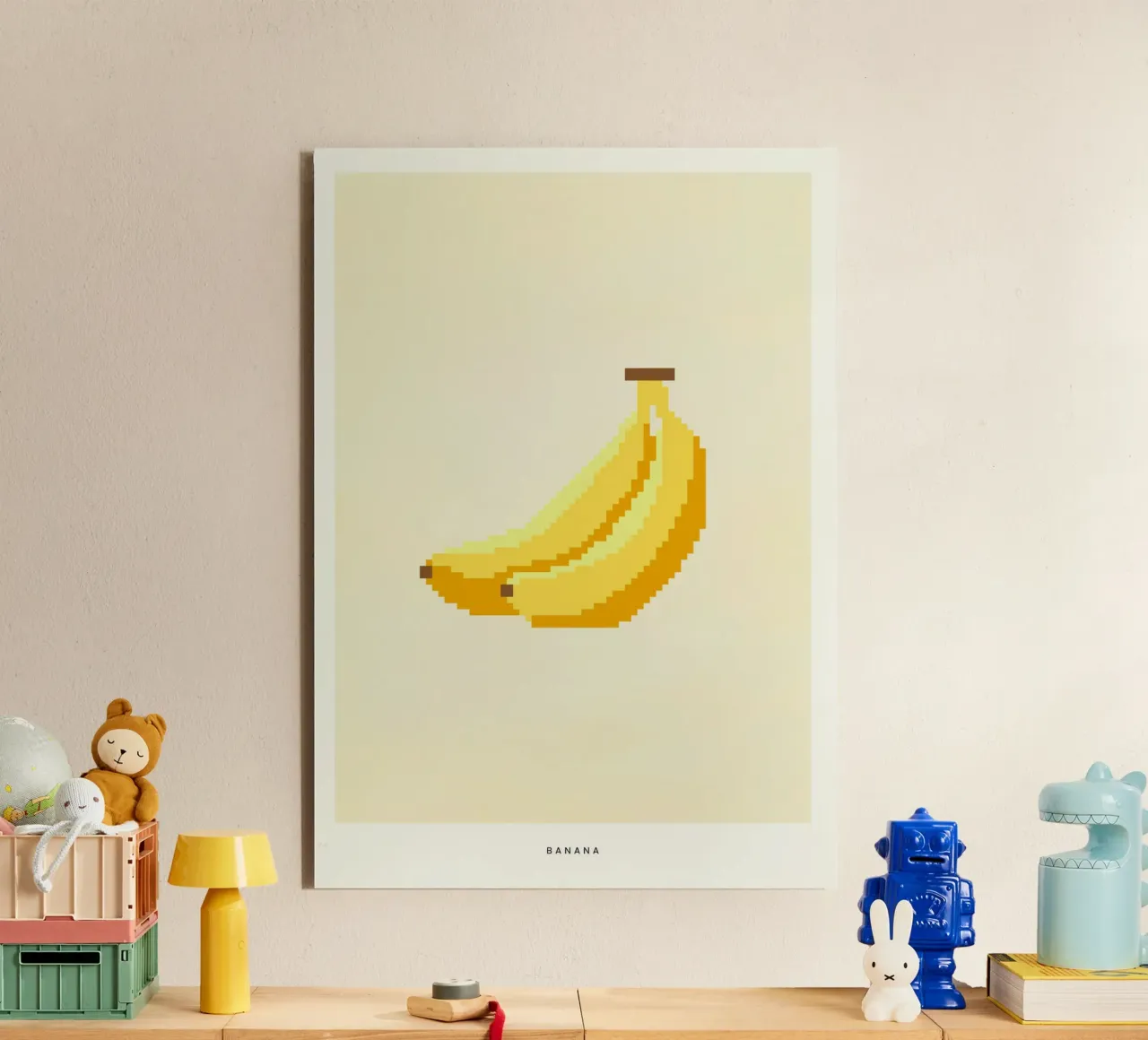 Pixel Banana alluminio dibond da PurePeachStudio