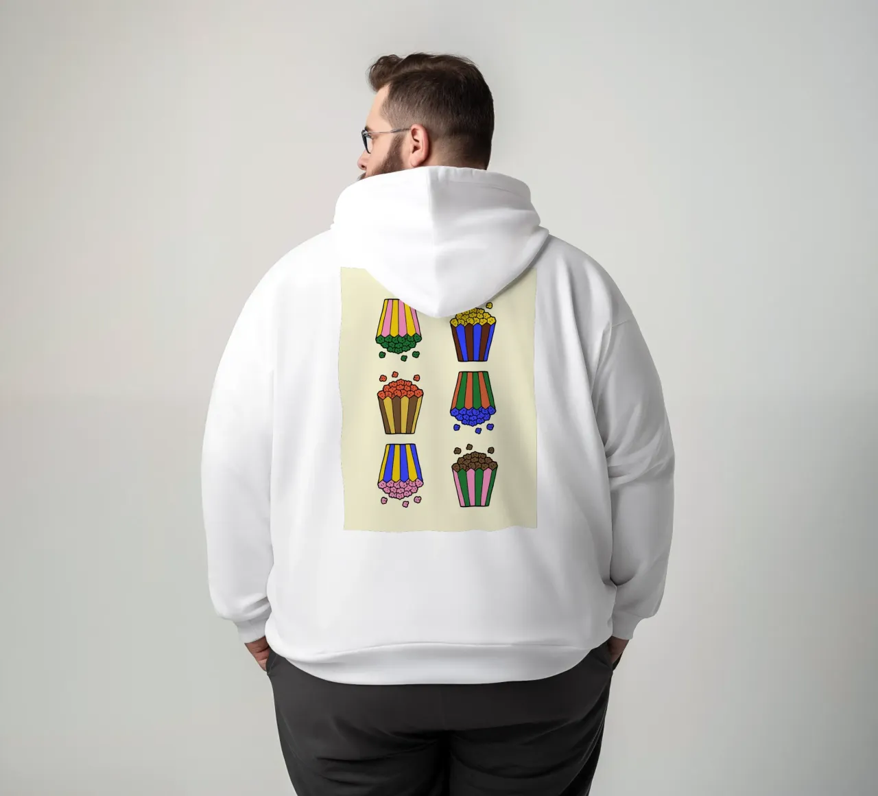 Sacchetti di popcorn colorati felpa con cappuccio da PurePeachStudio