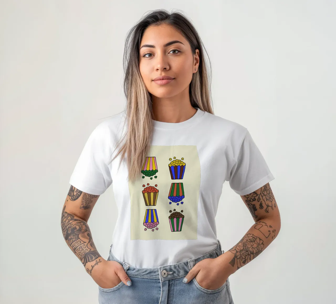Sacchetti di popcorn colorati t-shirt da PurePeachStudio