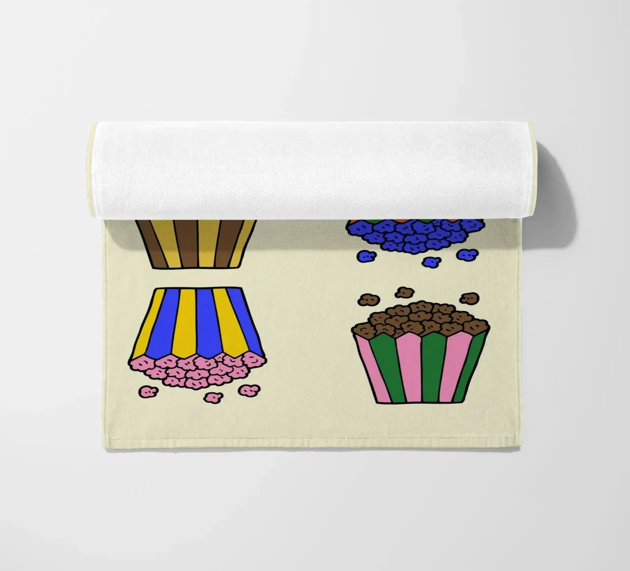 Sacchetti di popcorn colorati telo mare da PurePeachStudio