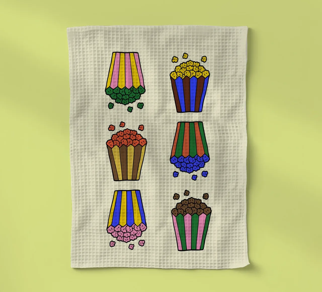 Sacchetti di popcorn colorati canovaccio da cucina da PurePeachStudio