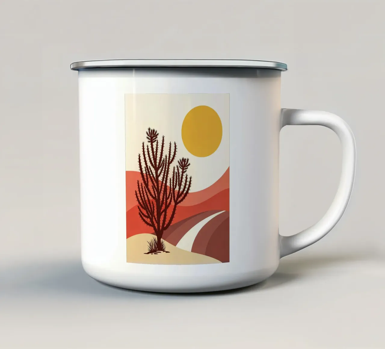Serenità del deserto baciata dal sole tazza in smalto da Artistic-shop