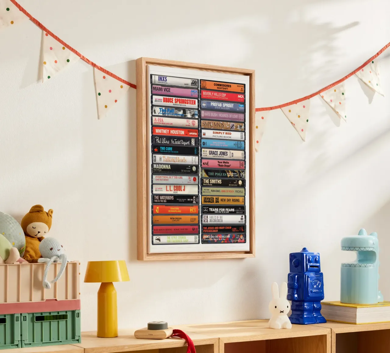 Musica del 1985 - Idea regalo per il 40° compleanno - Nato nel 1985 - Anni '80 tela con Cornice a cassetta da MrMustardPrints