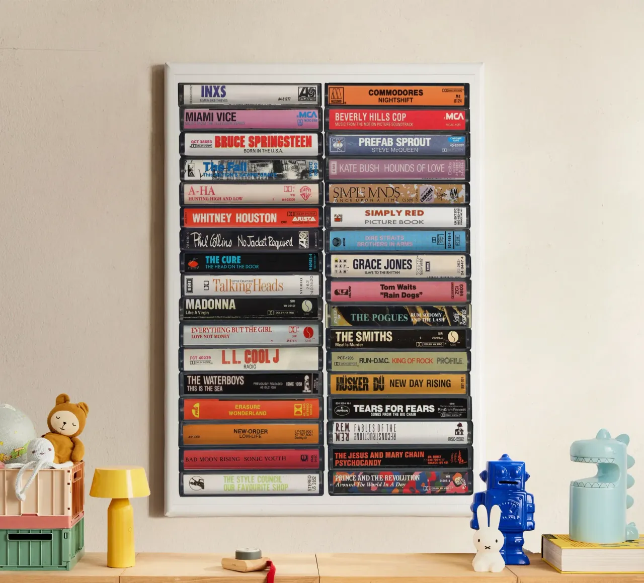 Musica del 1985 - Idea regalo per il 40° compleanno - Nato nel 1985 - Anni '80 tela con Cornice a cassetta da MrMustardPrints
