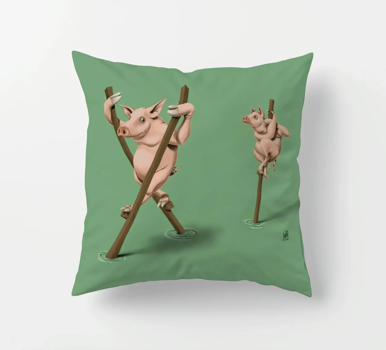 Stick in the mud (Coloured) cuscino da Rob Art | Illustration