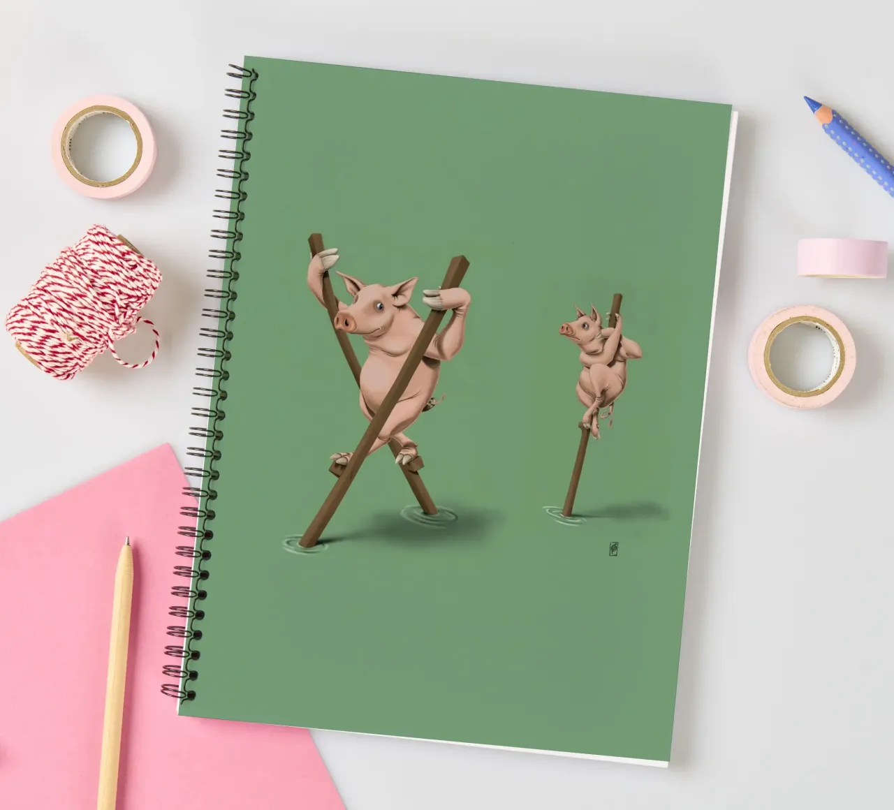 Stick in the mud (Coloured) spiral notebook by Rob Art | Illustration