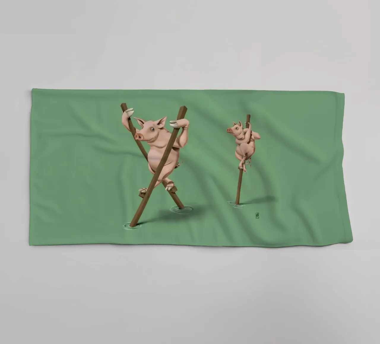 Stick in the mud (Coloured) asciugamano da bagno da Rob Art | Illustration