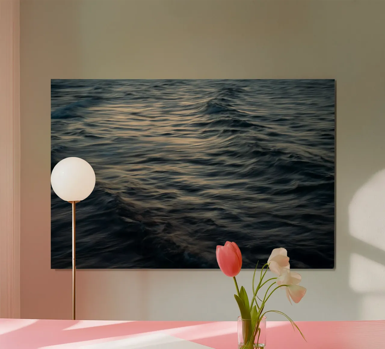 L'unicità delle onde XL poster con telaio in alluminio da Tal Paz-Fridman