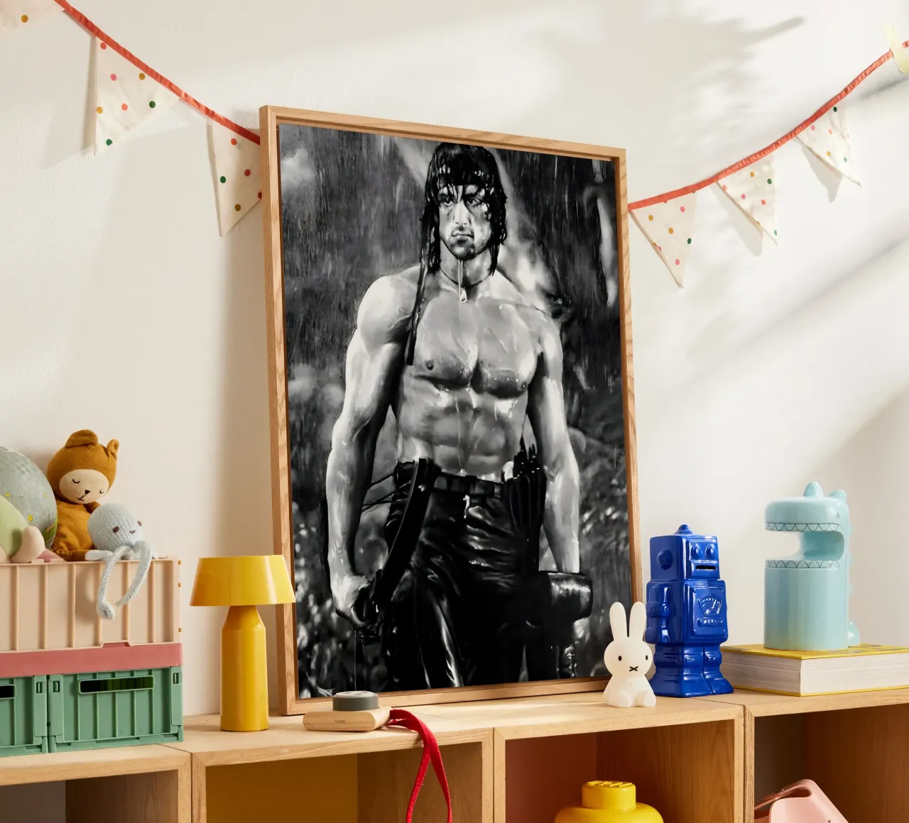 sylvester stallone plexiglass da Low poly art
