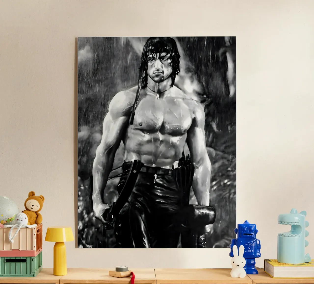 sylvester stallone plexiglass da Low poly art
