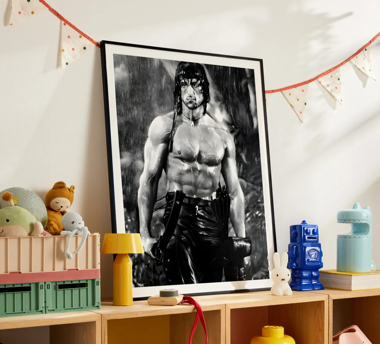 sylvester stallone carta hahnemühle da Low poly art