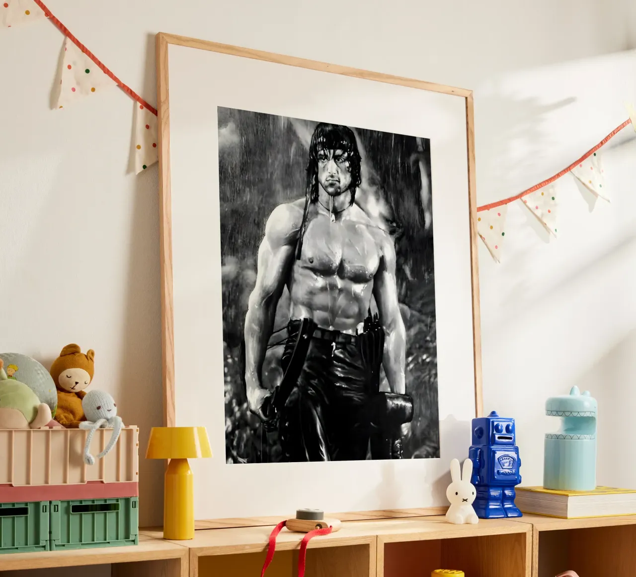 sylvester stallone carta hahnemühle da Low poly art