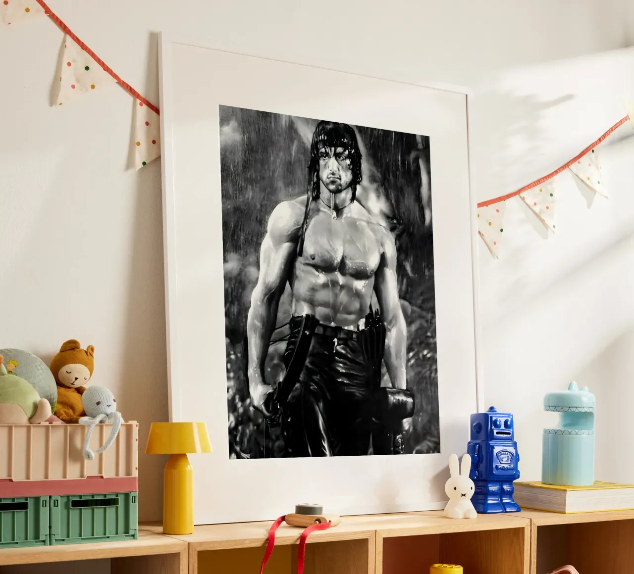 sylvester stallone carta hahnemühle da Low poly art