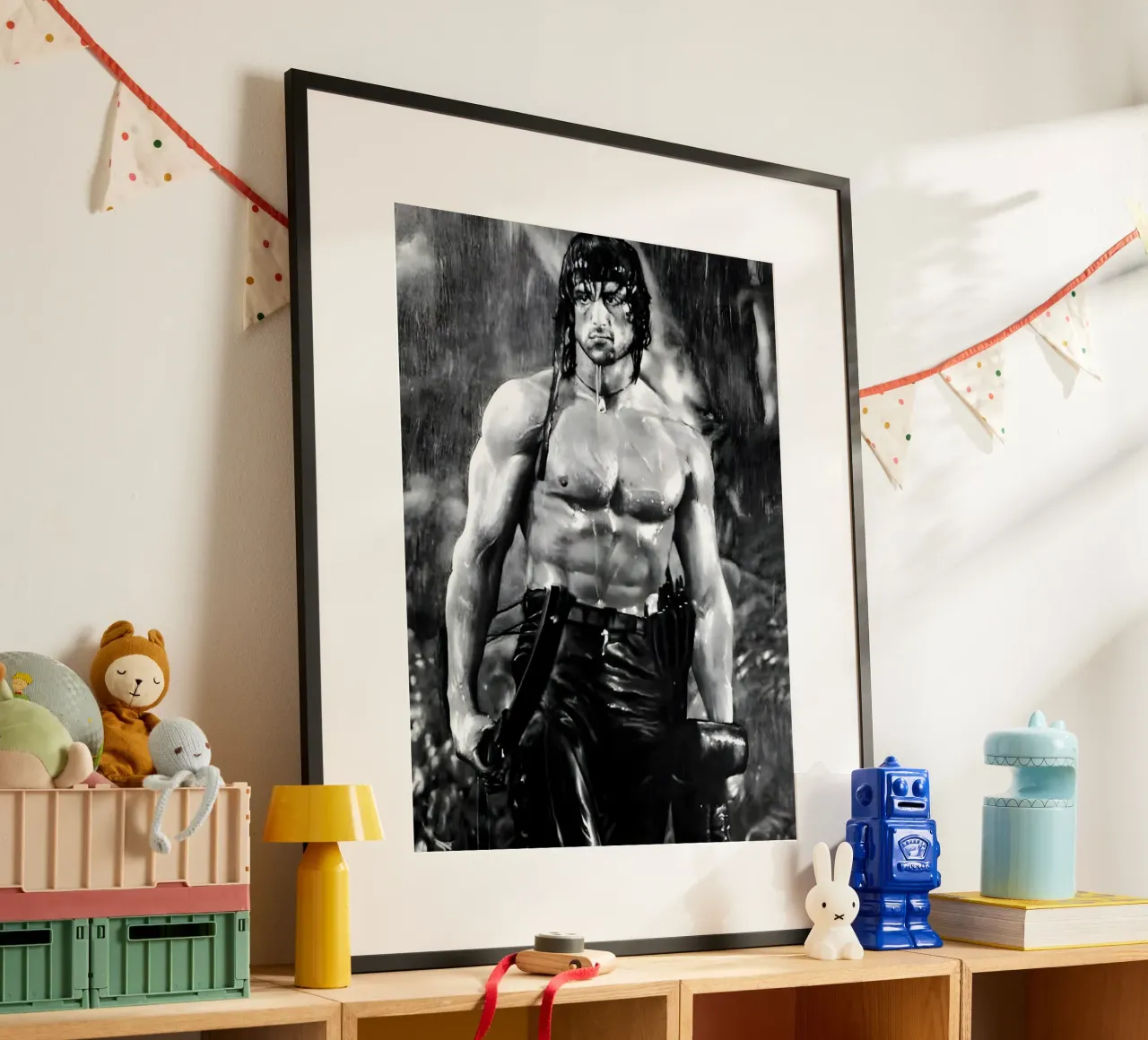 sylvester stallone carta hahnemühle da Low poly art