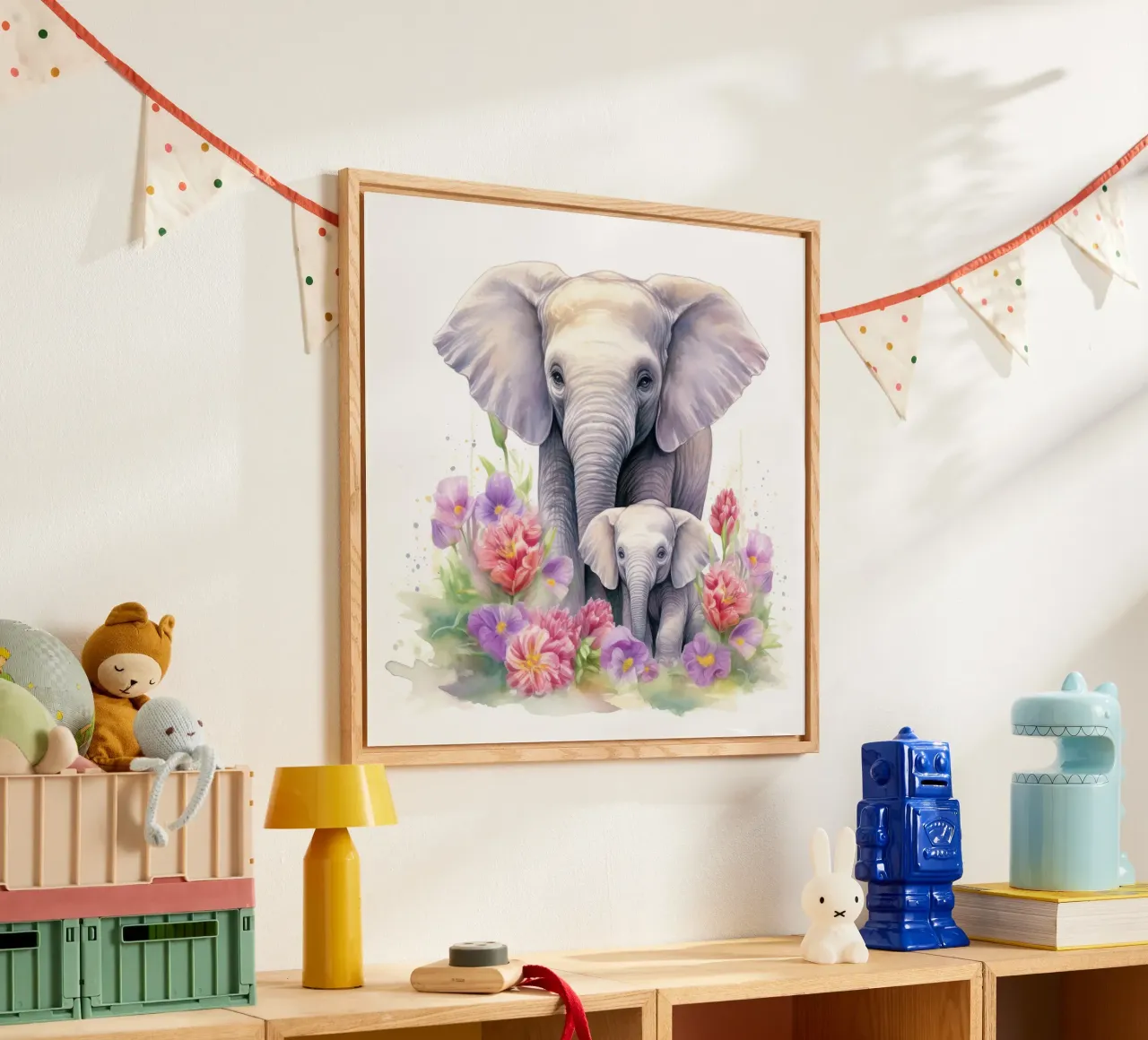 Baby Elephants acrylic glass by Happy Littles