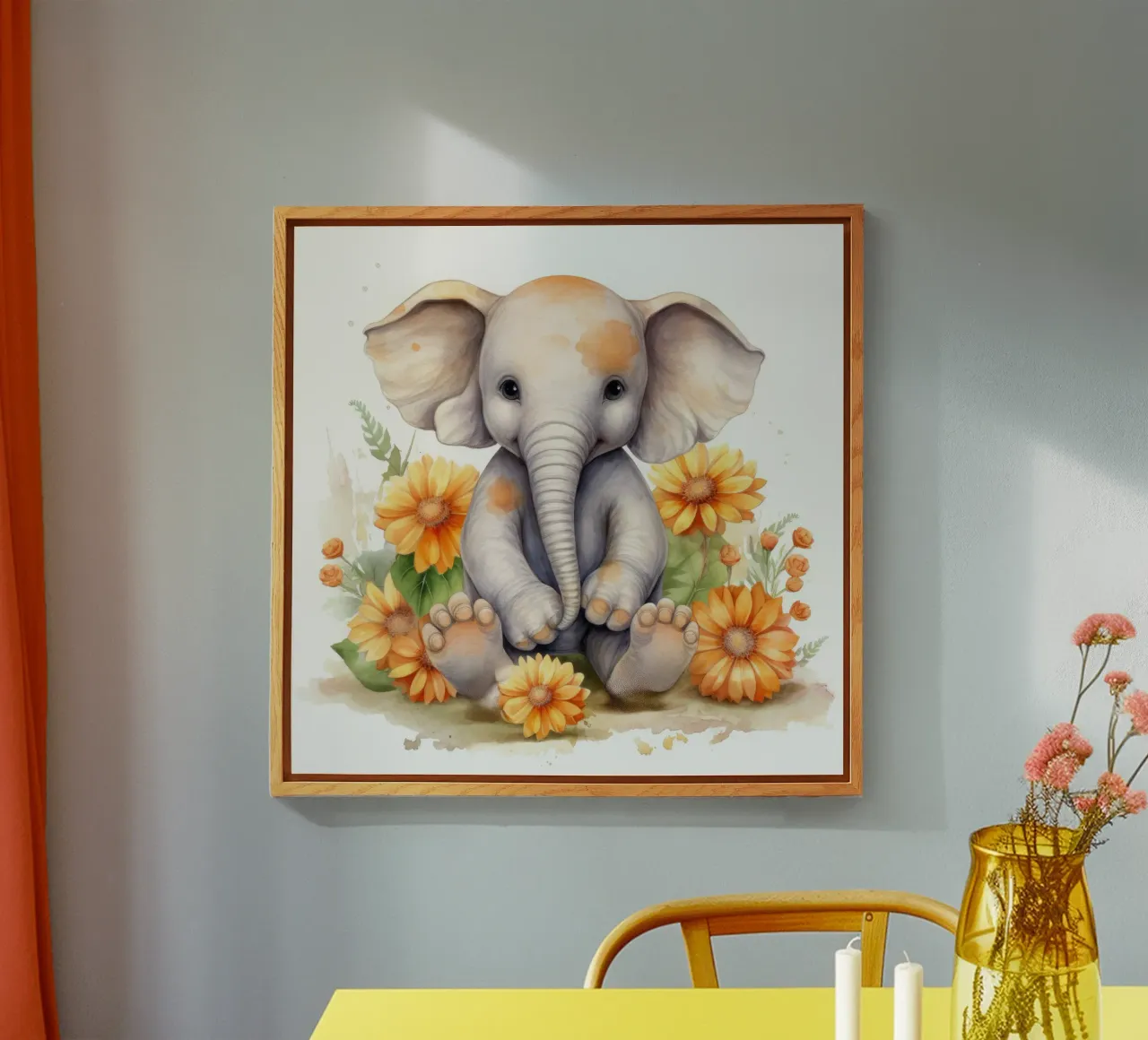 Baby Elephant acrylic glass by Happy Littles