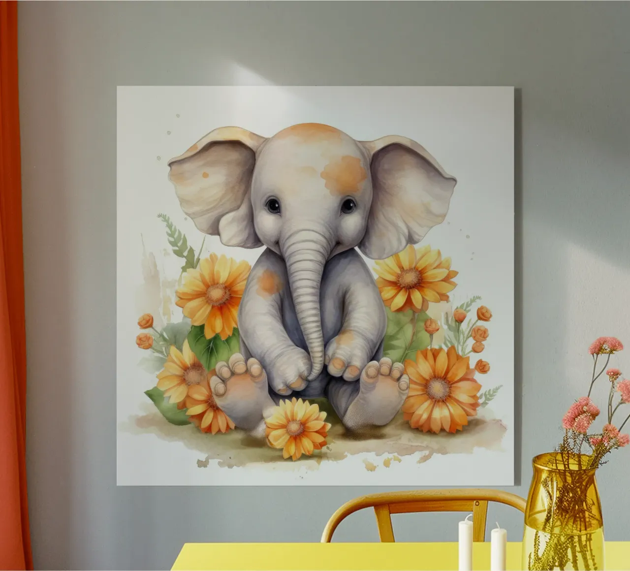 Baby Elephant acrylic glass by Happy Littles