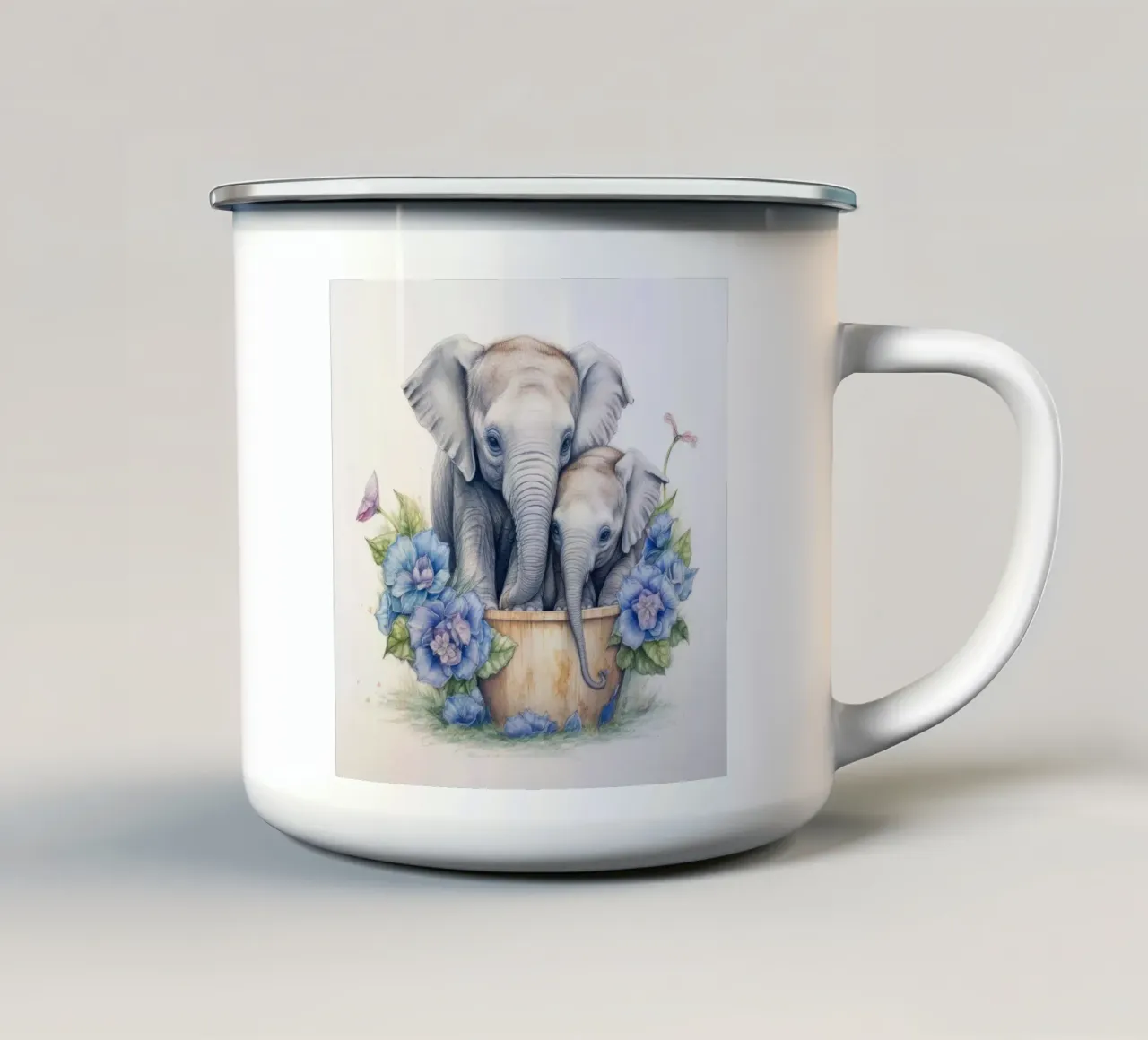 Piccoli elefanti tazza in smalto da Happy Littles