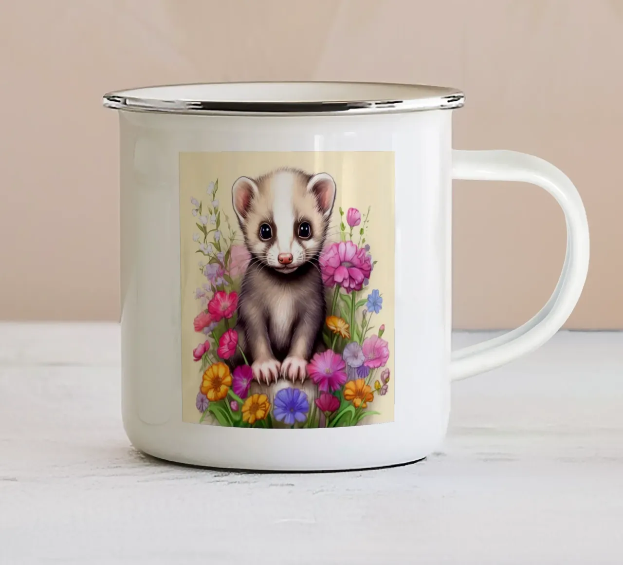 Bambino furetto tazza in smalto da Happy Littles