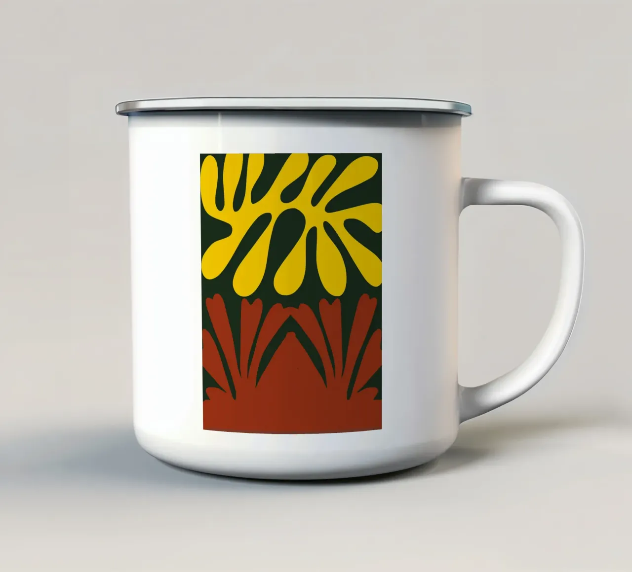 Corallo giallo e rosso tazza in smalto da Little Dean
