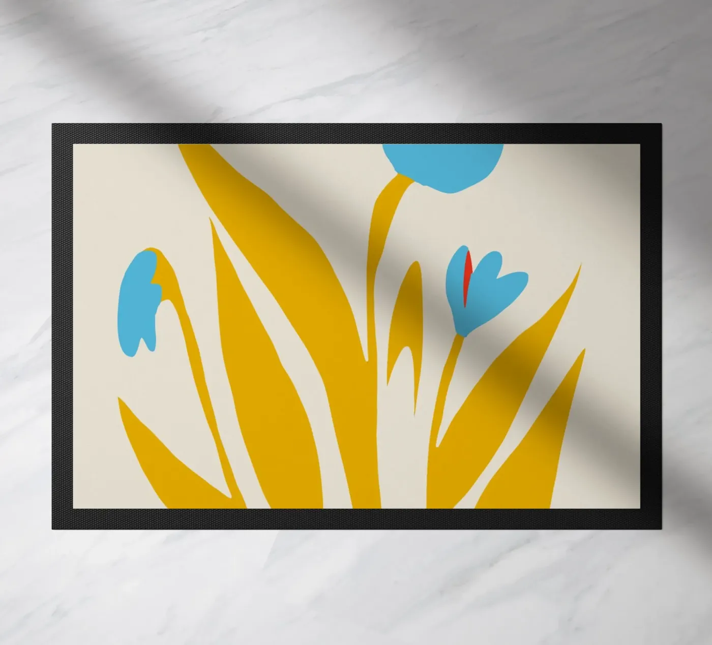 Yellow leaf doormat by Little Dean