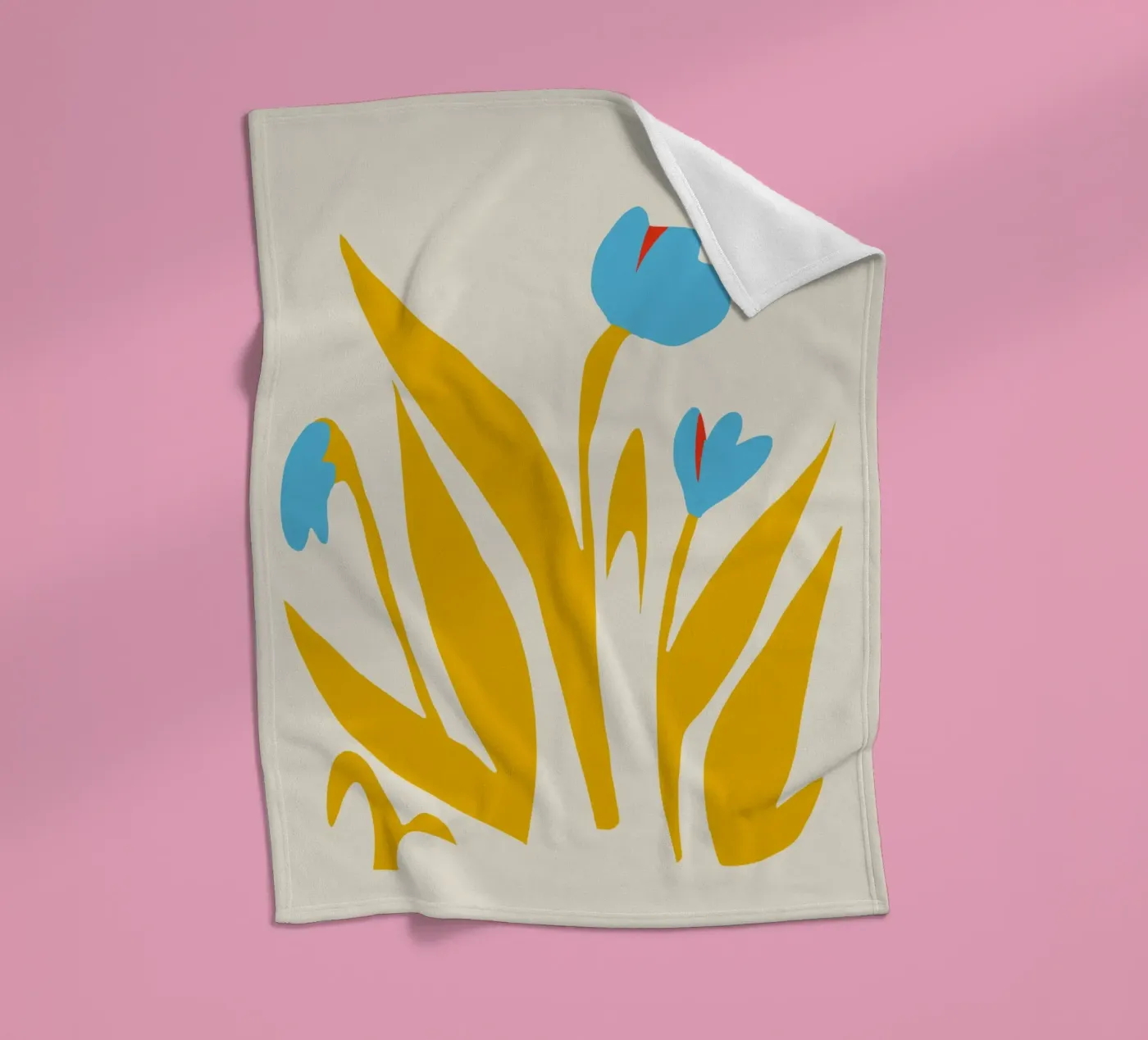 Yellow leaf fleece blanket by Little Dean