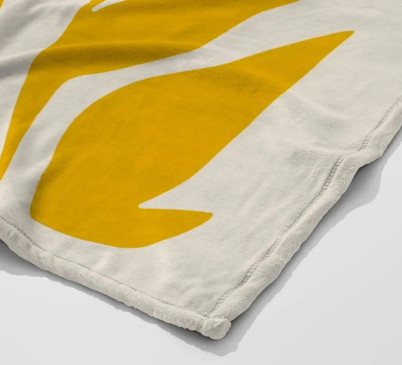 Yellow leaf fleece blanket by Little Dean